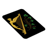 St Patrick's Day Gold Harp und Kleeblatts Magnet (Rechte Seite)