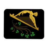 St Patrick's Day Gold Harp und Kleeblatts Magnet (Horizontal)