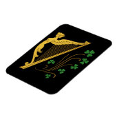 St Patrick's Day Gold Harp und Kleeblatts Magnet (Linke Seite)