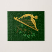 St Patrick's Day Gold Harp und Kleeblatts Puzzle (Horizontal)