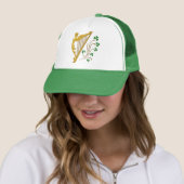 St Patrick's Day Gold Harp und Kleeblatts Truckerkappe (Beispiel)