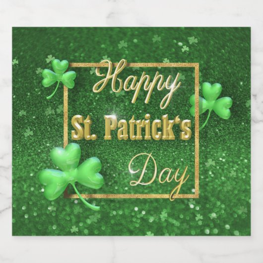 St. Patrick's Day Gold Kleeblatt Bierflaschenetikett (Einzelnes Label)