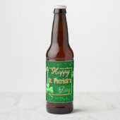 St. Patrick's Day Gold Kleeblatt Bierflaschenetikett (Vorderseite)