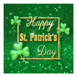 St. Patrick's Day Gold Kleeblatt Fotodruck