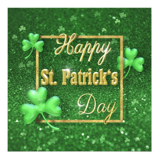 St. Patrick's Day Gold Kleeblatt Fotodruck (Vorne)