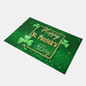 St. Patrick's Day Gold Kleeblatt Fußmatte (Schrägansicht)