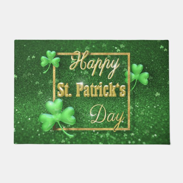 St. Patrick's Day Gold Kleeblatt Fußmatte (Vorderseite)