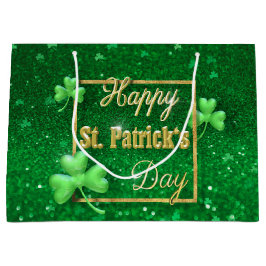 St. Patrick's Day Gold Kleeblatt Große Geschenktüte