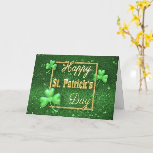 St. Patrick's Day Gold Kleeblatt Karte (Gelbe Blume)