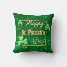St. Patrick's Day Gold Kleeblatt Kissen