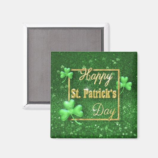 St. Patrick's Day Gold Kleeblatt Magnet (Vorderseite/Rückseite)