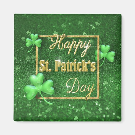 St. Patrick's Day Gold Kleeblatt Magnet (Vorne)
