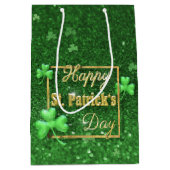 St. Patrick's Day Gold Kleeblatt Mittlere Geschenktüte (Vorderseite)
