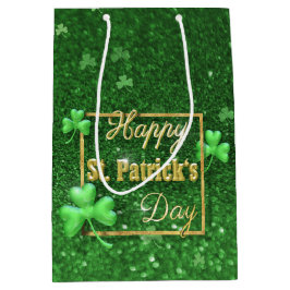 St. Patrick's Day Gold Kleeblatt Mittlere Geschenktüte
