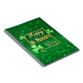 St. Patrick's Day Gold Kleeblatt Notizblock (Rechte Seite)