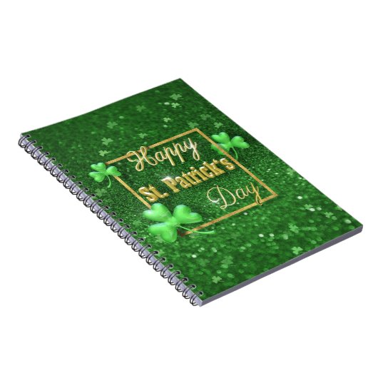 St. Patrick's Day Gold Kleeblatt Notizblock (Rechte Seite)