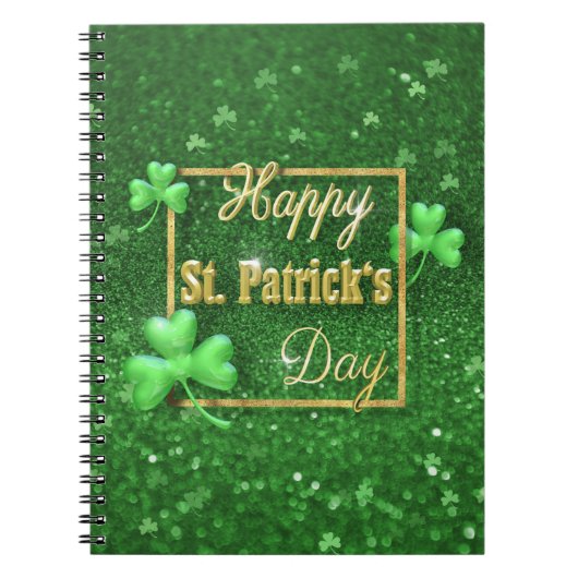St. Patrick's Day Gold Kleeblatt Notizblock (Vorderseite)