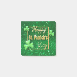St. Patrick's Day Gold Kleeblatt Post-it Klebezettel