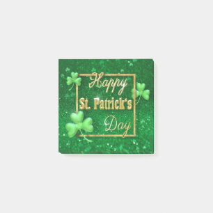St. Patrick's Day Gold Kleeblatt Post-it Klebezettel
