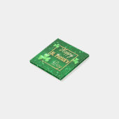 St. Patrick's Day Gold Kleeblatt Post-it Klebezettel (angewinkelt)