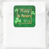 St. Patrick's Day Gold Kleeblatt Quadratischer Aufkleber (Tasche)