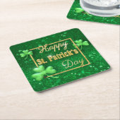 St. Patrick's Day Gold Kleeblatt Rechteckiger Pappuntersetzer (angewinkelt)