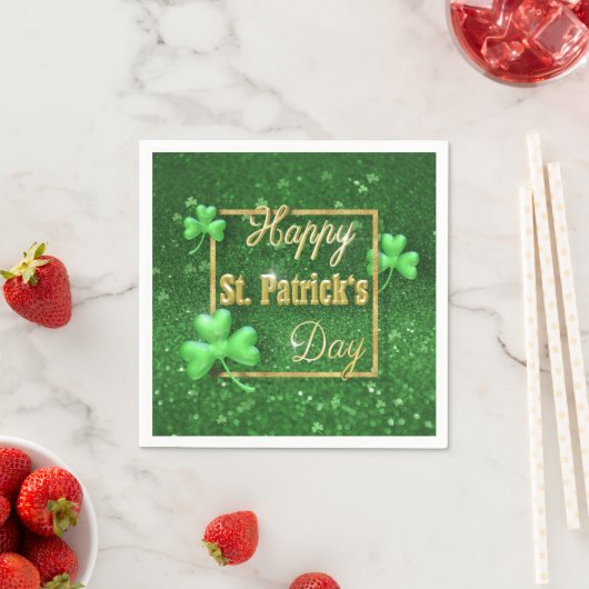 St. Patrick's Day Gold Kleeblatt Serviette (Beispiel)