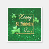 St. Patrick's Day Gold Kleeblatt Serviette (Vorderseite)