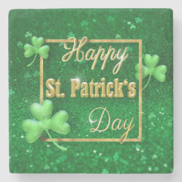 St. Patrick's Day Gold Kleeblatt Steinuntersetzer