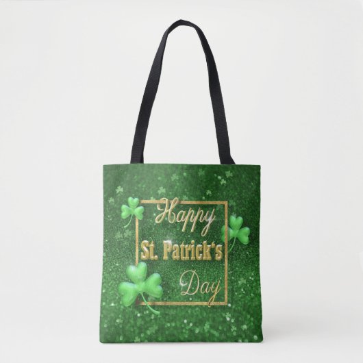 St. Patrick's Day Gold Kleeblatt Tasche (Vorderseite)