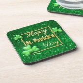 St. Patrick's Day Gold Kleeblatt Untersetzer (Linke Seite)