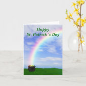 St. Patrick's Day Gold Pot - Grußkarte Karte (Gelbe Blume)