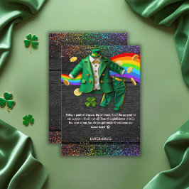 St. Patrick's Day Gold Rainbow Clover Baby Shower Begleitkarte