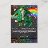 St. Patrick's Day Gold Rainbow Clover Baby Shower Begleitkarte (Vorderseite)