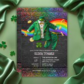 St. Patrick's Day Gold Rainbow Clover Baby Shower Einladung