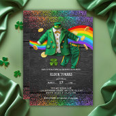St. Patrick's Day Gold Rainbow Clover Baby Shower Einladung