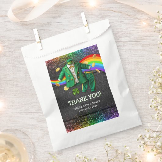 St. Patrick's Day Gold Rainbow Clover Baby Shower Geschenktütchen (Ausgeschnitten)