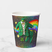 St. Patrick's Day Gold Rainbow Clover Baby Shower Pappbecher (Vorderseite)
