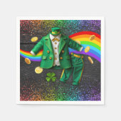 St. Patrick's Day Gold Rainbow Clover Baby Shower Serviette (Vorderseite)