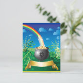St. Patrick's Day Gold Rainbow Postkarte (Stehend Vorderseite)
