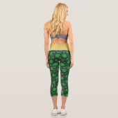 St Patricks day Gold Trefoil Kleeblatt Lucky Capri Leggings (Rückseite)