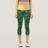 St Patricks day Gold Trefoil Kleeblatt Lucky Capri Leggings (Vorderseite)