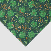 St Patricks day Gold Trefoil Kleeblatt Lucky Seidenpapier (Detail)