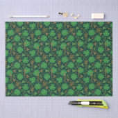 St Patricks day Gold Trefoil Kleeblatt Lucky Seidenpapier (Handwerk)