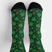 St Patricks day Gold Trefoil Kleeblatt Lucky Socken (Oben)