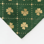 St Patricks Day Golden Cloud Kleeblatt Vintag Fleecedecke (Ecke)