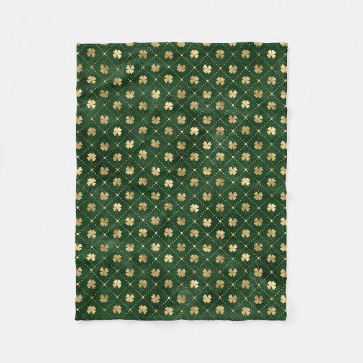 St Patricks Day Golden Cloud Kleeblatt Vintag Fleecedecke (Vorderseite)