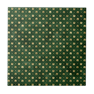 St Patricks Day Golden Cloud Kleeblatt Vintag Fliese