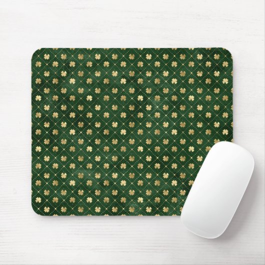St Patricks Day Golden Cloud Kleeblatt Vintag Mousepad (Mit Mouse)