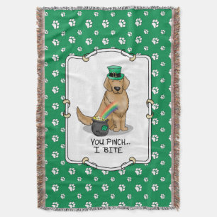 St. Patrick's Day Golden Retriever Dog Decke